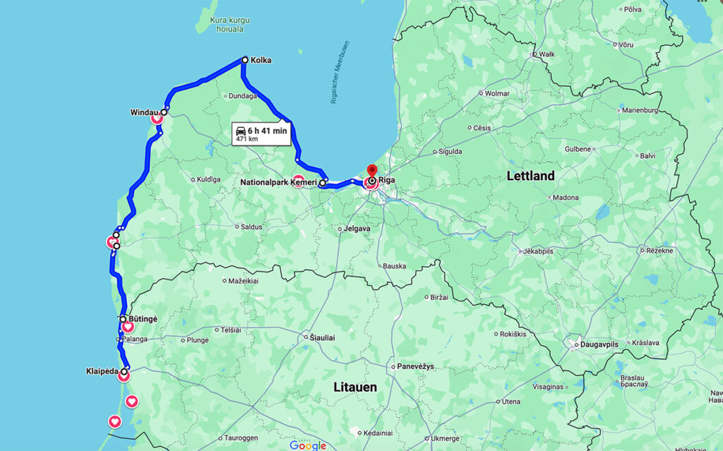 Karte Lettland